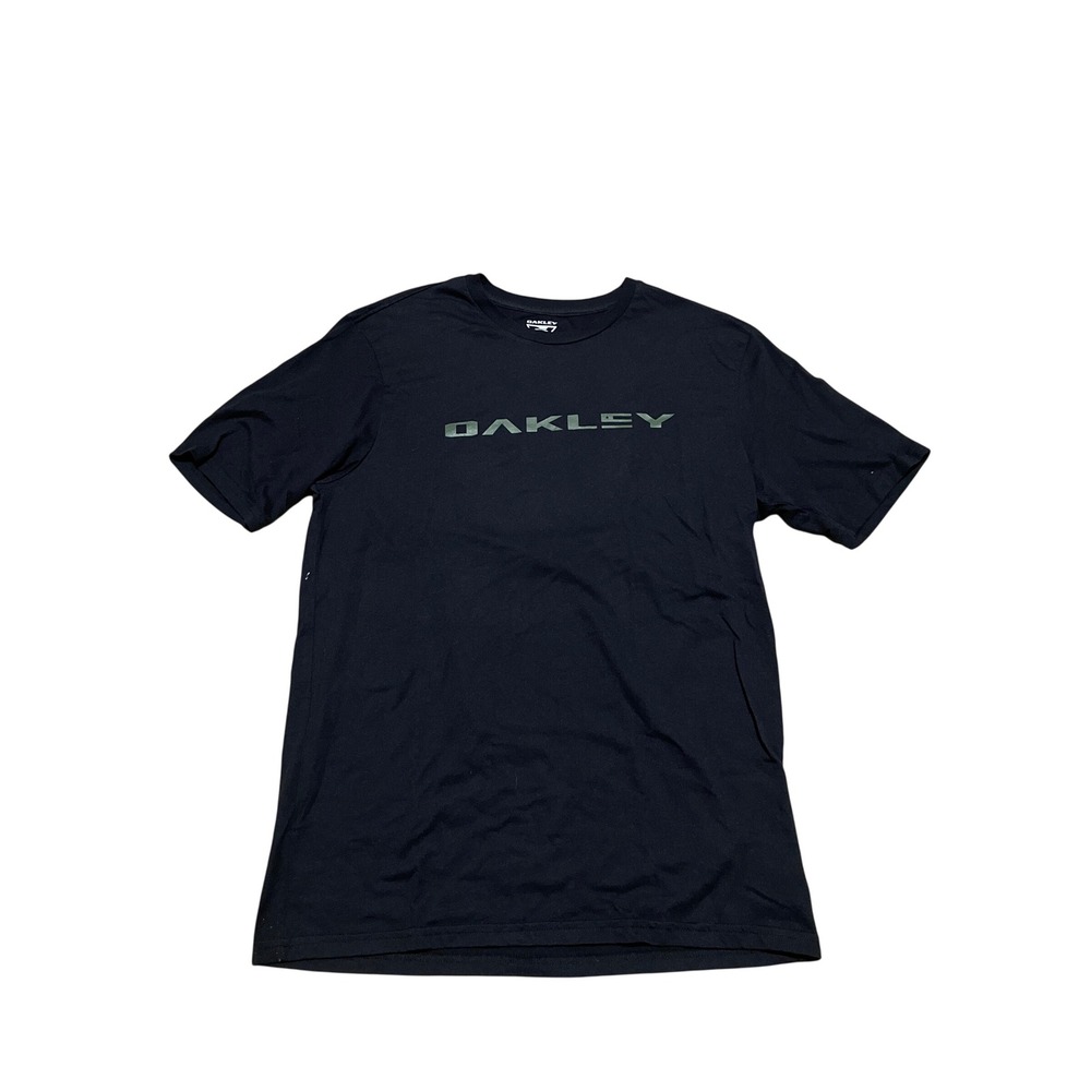 Oakley Mens Compression T-Shirt Black Olive Green Logo Short Sleeve Size Large L